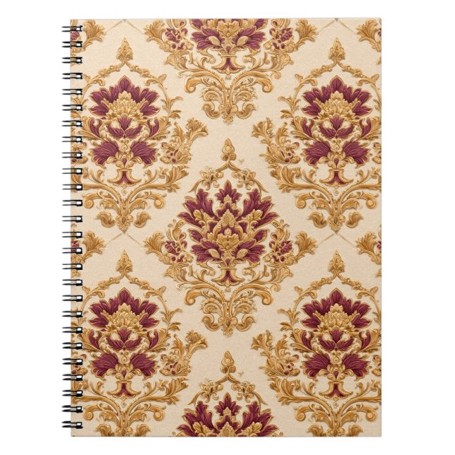 Carnet Damas floral doré ivoire (Devant)
