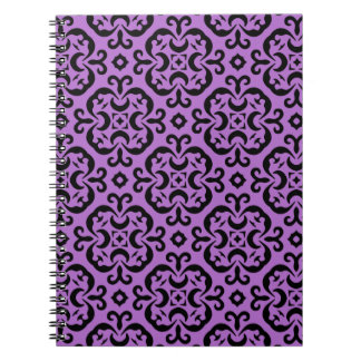Carnet damas kaléidoscopique noir et violet victorien