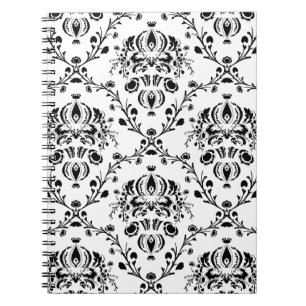 Carnet Damask blanc et noir