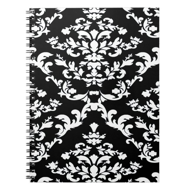 Carnet Damask Mod Bold Noir (Devant)