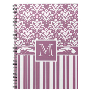 Carnet Damassé élégante d'art déco de rose rose et de