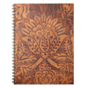 Carnet Damassé élégante de cuir d'antiquité de la