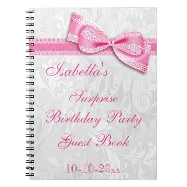 Carnet Damassé et arc de fête d'anniversaire de SURPRISE (Devant)