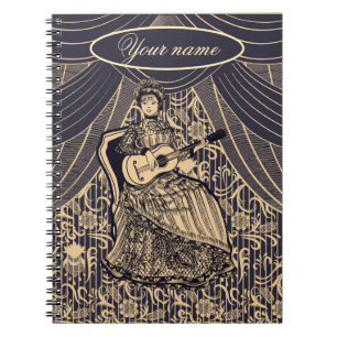 Carnet Dame avec guitare
