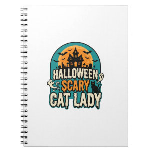 Carnet Dame de chat Halloween Épouvantable Maison hantée