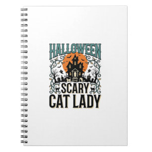 Carnet Dame de chat Halloween Maison hantée effrayante Vi