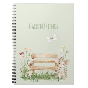 Carnet Dame de jardin libellule coccinelle banc souris ja