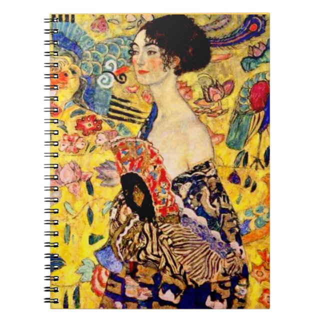 Carnet Dame Gustav Klimt avec ventilateur (Devant)