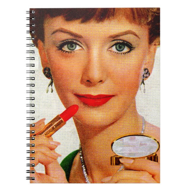 Carnet Dame rouge à lèvres des années 1960 (Devant)