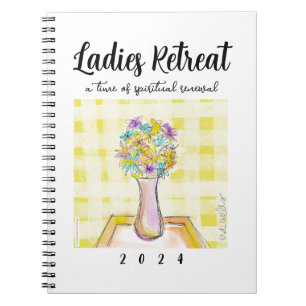 Carnet Dames Retraite design avec Fleurs sur une table