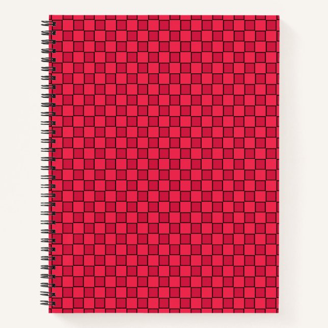 Carnet Damier Rouge Noir (Devant)