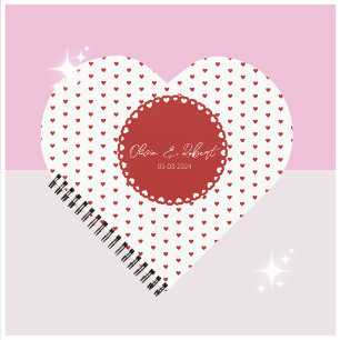 Carnet d'amour personnalisé en forme de coeur