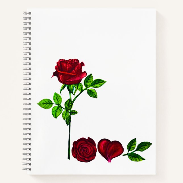 Carnet d'AMOUR romantique Rose - Peint à la main u (Devant)