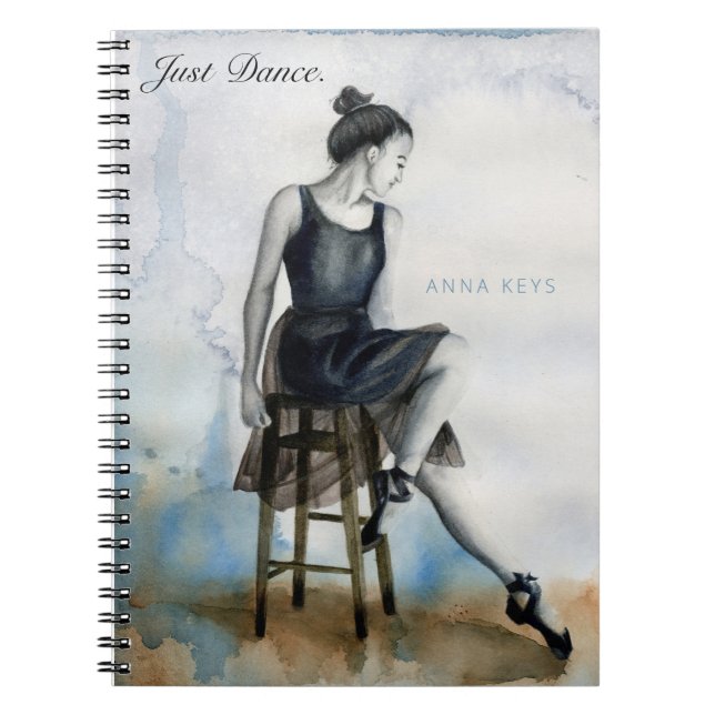 Carnet Dancer aquarelle Personnaliser le ballet (Devant)