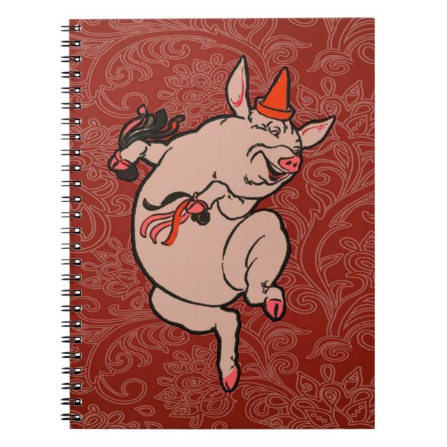 Carnet Dancing Pig Antique Cute Danseuse (Devant)