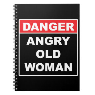Carnet Danger : Angry Old Woman - Drôle Gag cadeau