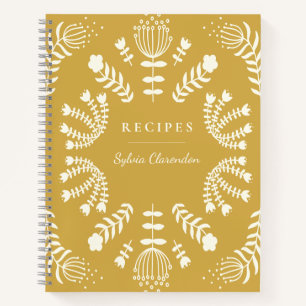 Carnet Danoise Fleurs folkloriques Jaune Recette personna