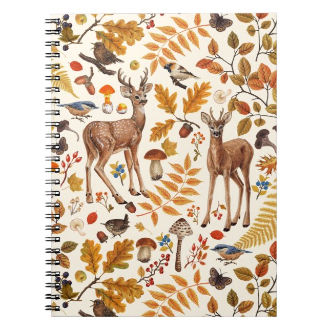 Carnet Dans les bois / Cerf d'automne sur le blanc (Devant)
