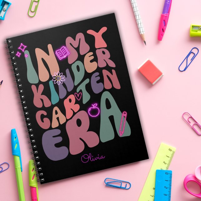 Carnet Dans mon jardin d'enfants l'ère rétro Neon avec no (Créateur téléchargé)