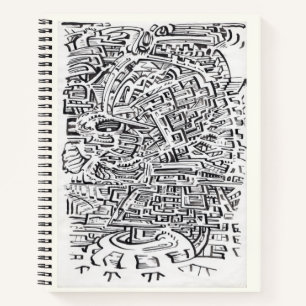 Carnet Dans un lieu intermédiaire, dessin à l'encre indie