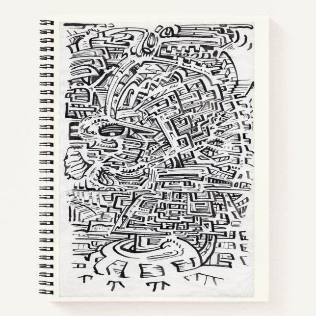 Carnet Dans un lieu intermédiaire, dessin à l'encre indie (Devant)