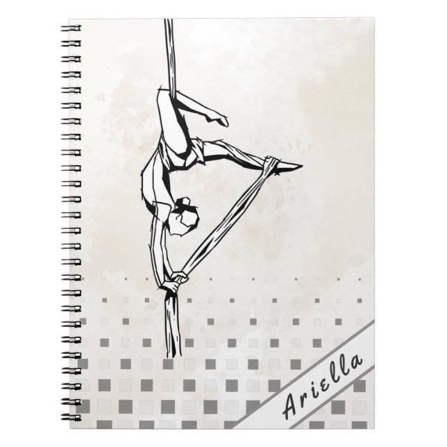 Carnet Danse Aérienne Personnalisée Marbre Check mignon (Devant)
