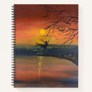 Carnet Danse dans la lueur du coucher de soleil œuv