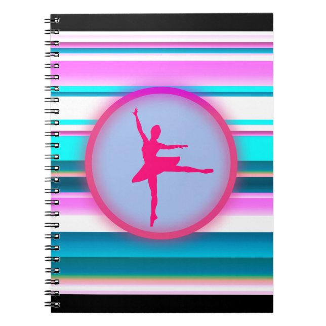 Carnet Danse de ballerine pour filles à rayures  (Devant)