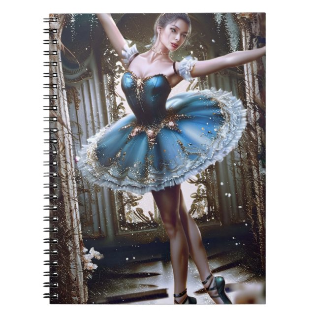 Carnet Danse de ballet dans un Tutu bleu (Devant)