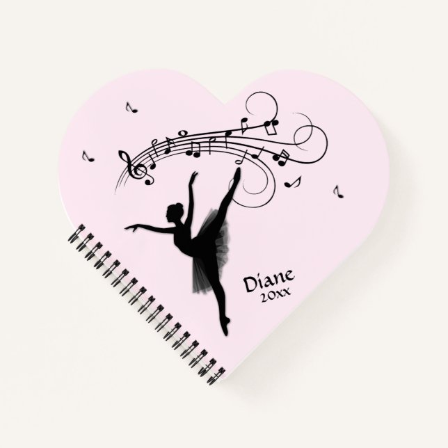 Carnet Danse Extraordinaire Ballerina avec musique rose (Devant)