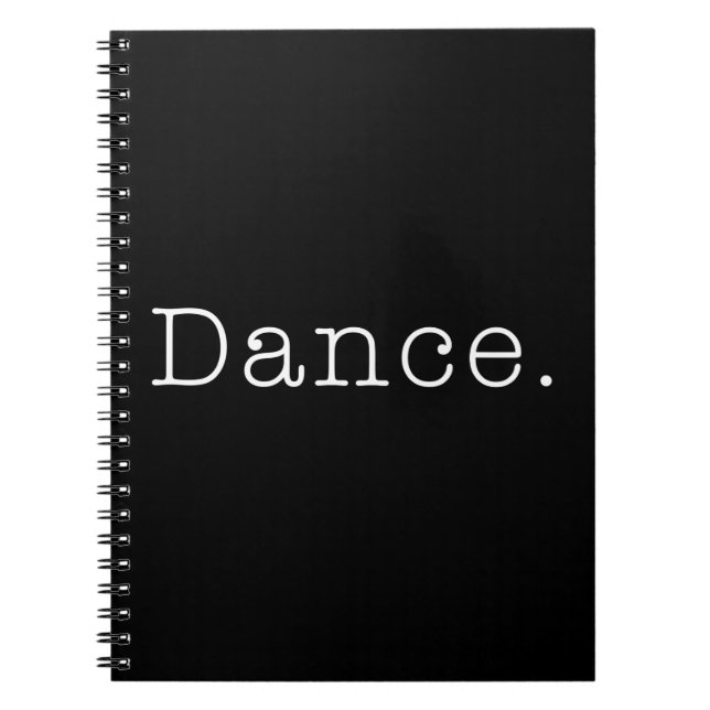 Carnet Danse. Modèle noir et blanc de citation de danse (Devant)