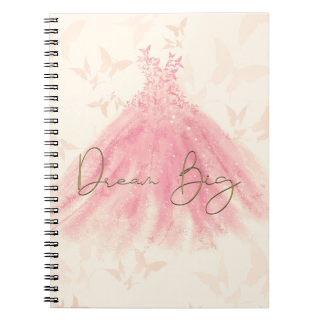 Carnet Danse Papillon Robe Pailletée Peach Rêve Grand (Devant)