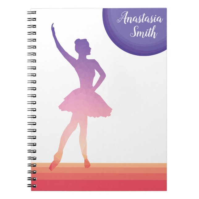 Carnet Danse personnalisée de silhouette de ballerine de (Devant)