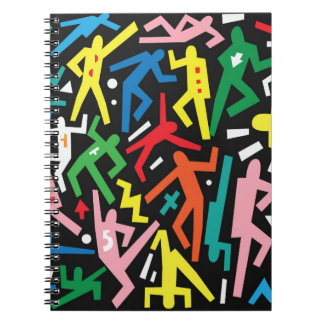 Carnet Danser des gens, doodle set motif.