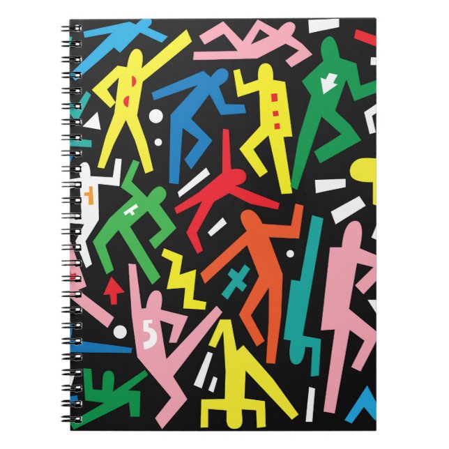 Carnet Danser des gens, doodle set motif. (Devant)