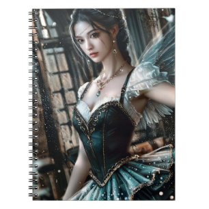 Carnet Danseur de ballet dans un TuTu Vert et des ailes d