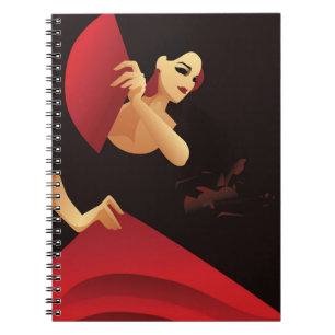Carnet Danseur de flamenco espagnol avec ventilateur. noi