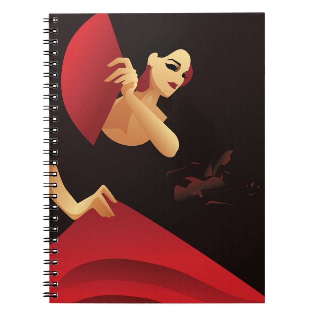 Carnet Danseur de flamenco espagnol avec ventilateur. noi (Devant)