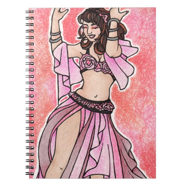 Carnet Danseur du ventre rose Habibi (Devant)