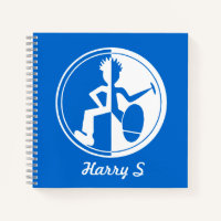 Danseur funky blanc sur graphique bleu personnalis