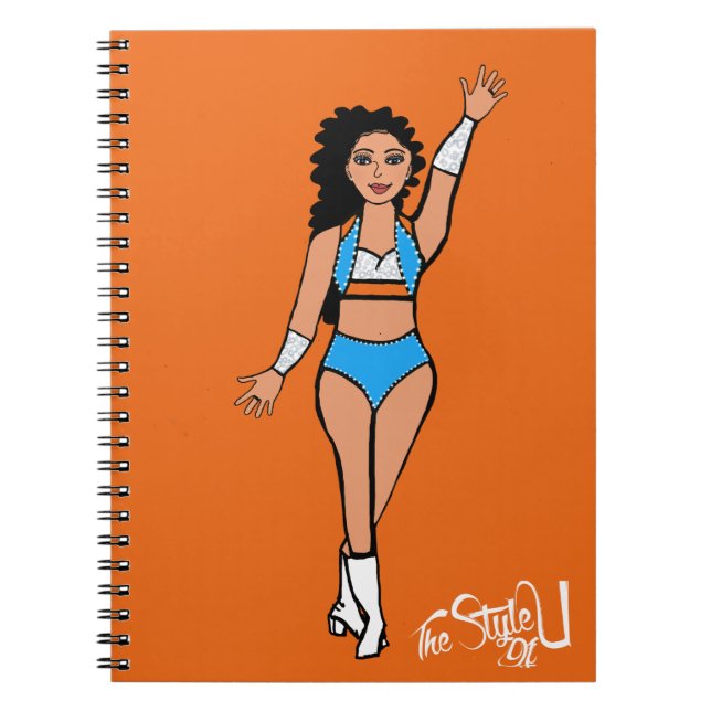 Carnet Danseuse Bleu clair / Blanc / Orange (Devant)