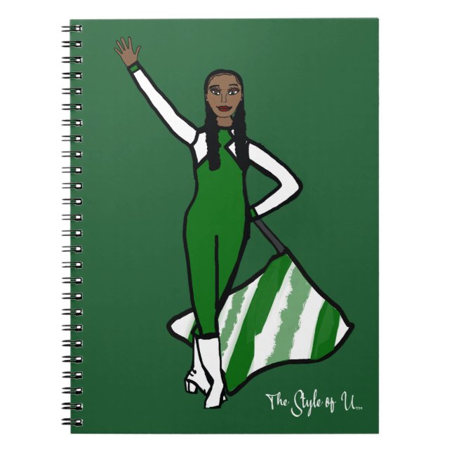 Carnet Danseuse Danseuse Vert Blanc Accent F (Devant)