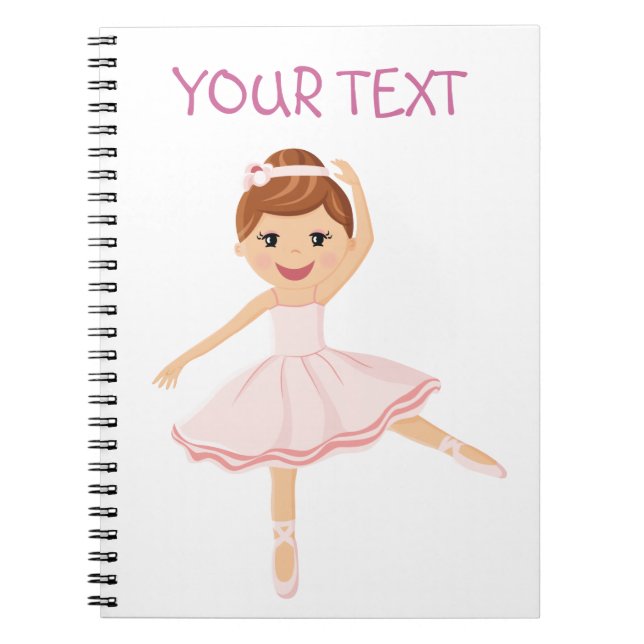 Carnet Danseuse de ballerine avec les cheveux bruns (Devant)