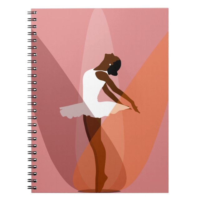Carnet Danseuse de ballet afro-américaine en noir (Devant)