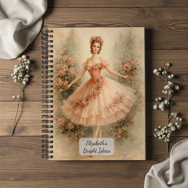 Carnet Danseuse de ballet floral vintage (Créateur téléchargé)