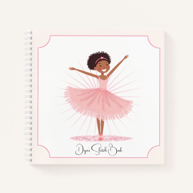Carnet Danseuse de ballet rose fantaisiste (Devant)