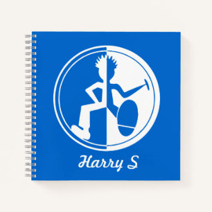 Carnet Danseuse funky blanc sur bleu graphique personnali