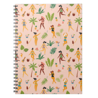 Carnet Danseuses, motif feuille de palmier.