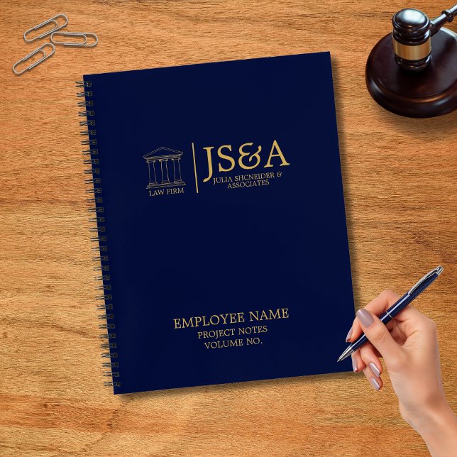 Carnet Dark Blue Gold Justice Columns Law Firm (Créateur téléchargé)