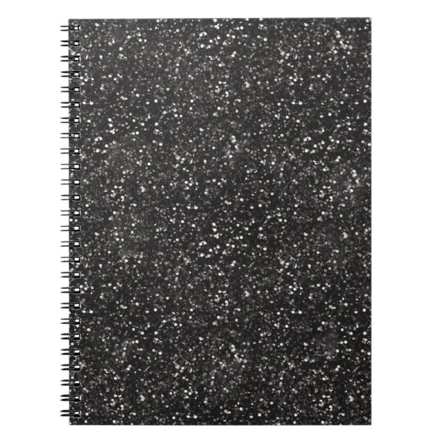 Carnet Dark Stylish Silver Grey Black Glitter (Devant)